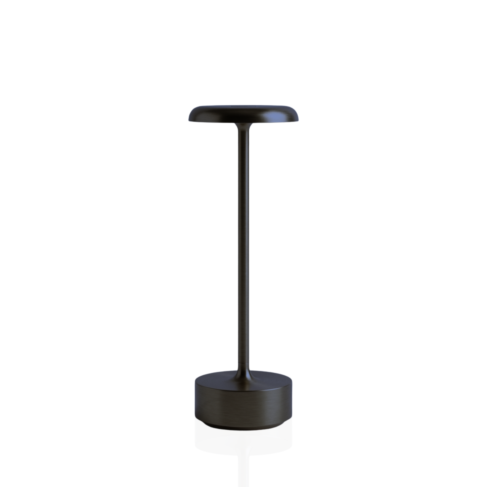 Helia Table Lamp in black with a sleek, modern design and a brushed gold accent.