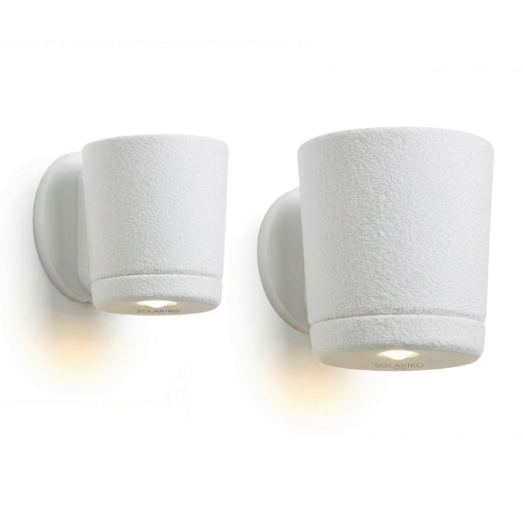 Spotlight Planters Bundle in textured white, includes small and large wall-mounted planters.