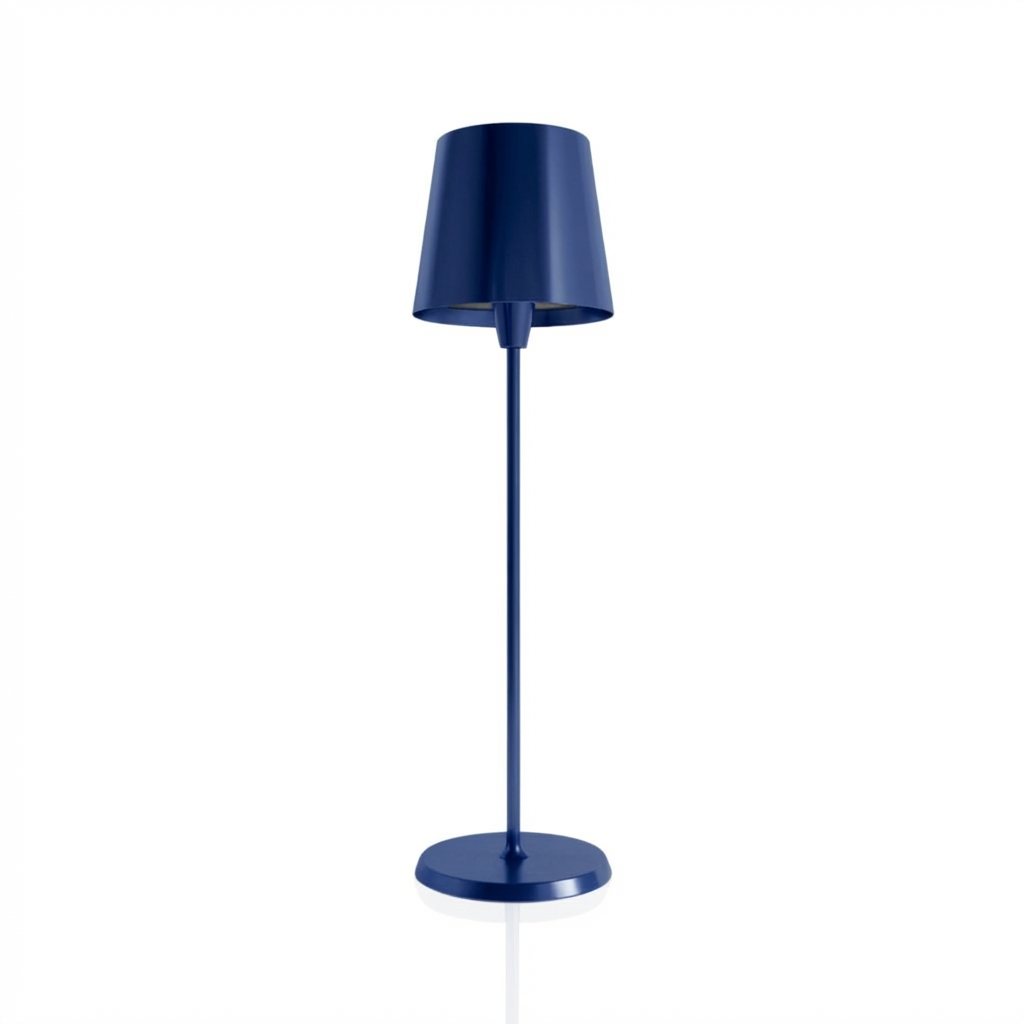 Selene - Table Lamp in brushed blue finish with a sleek design and modern silhouette.