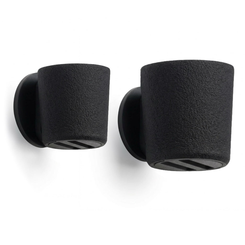 Raw Wall Planters Bundle in black, featuring small and large textured planters for indoor or outdoor use.