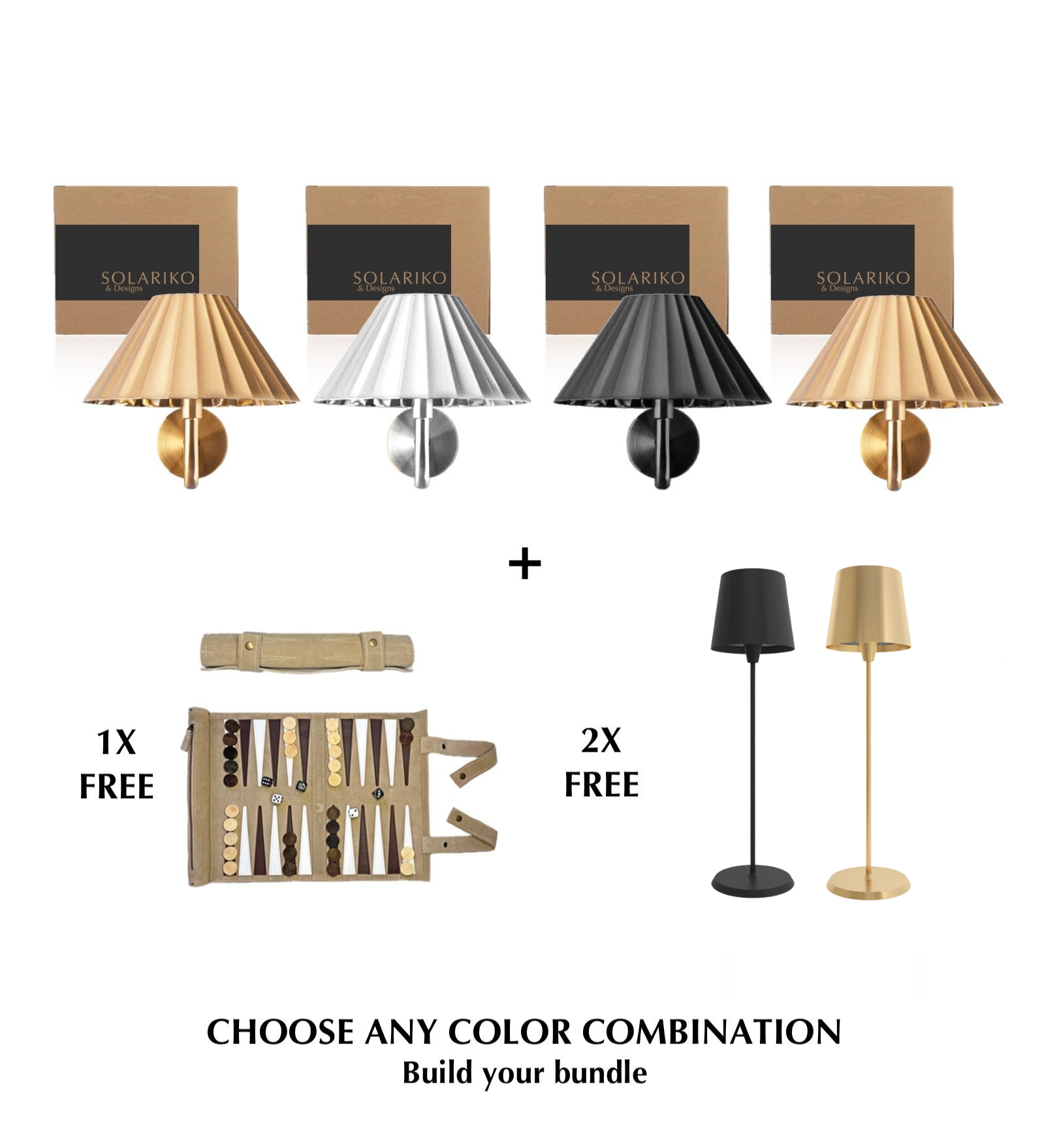 4 Amalfi Sconces + 2 FREE Amalfi Table + 1 FREE Backgammon