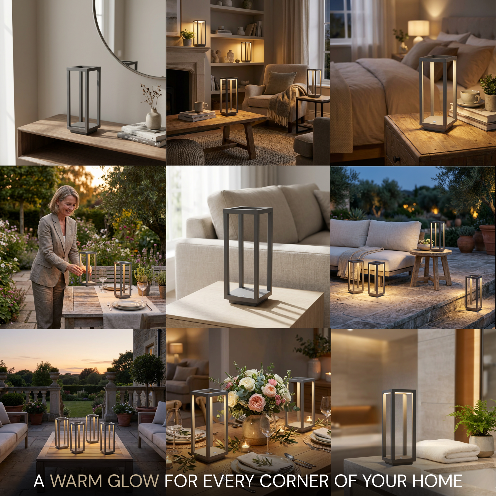 Lucerna Table Lamp in dark grey matte, illuminating various rooms