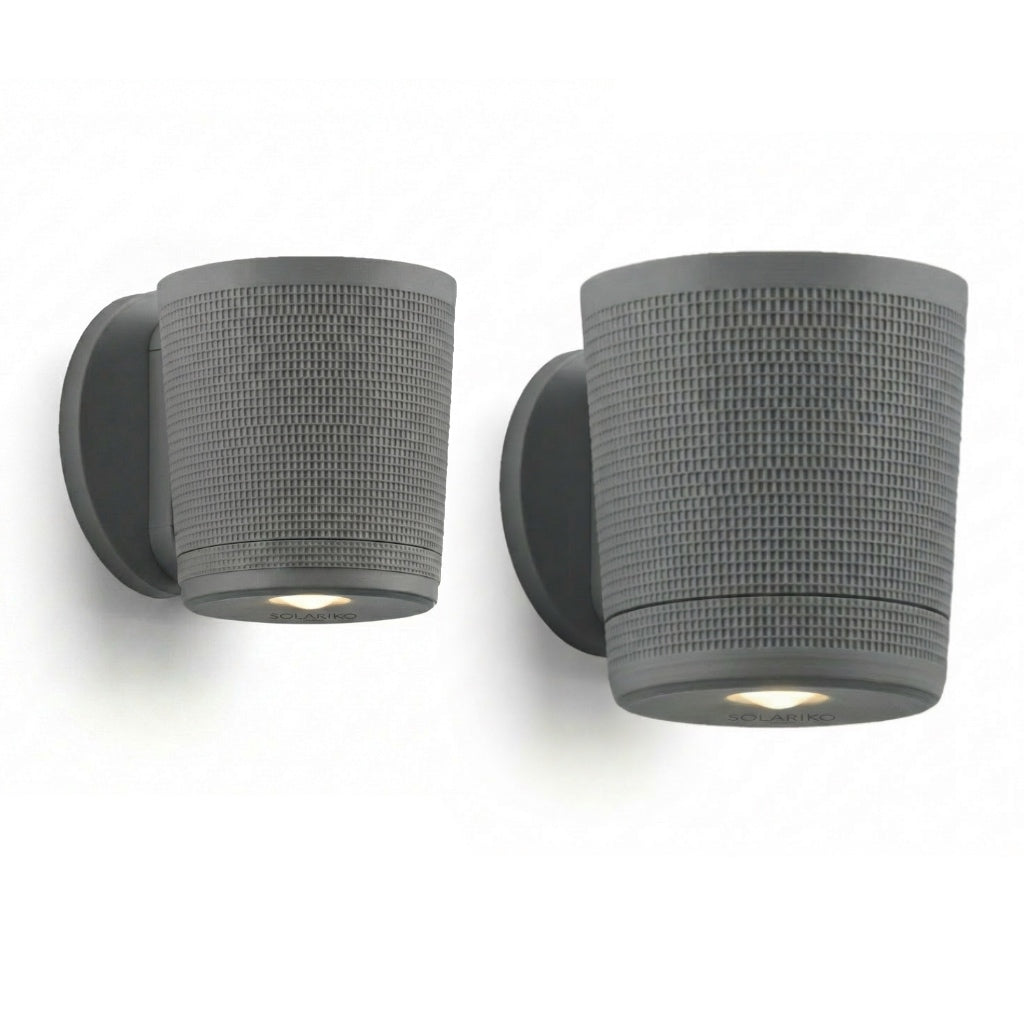 Spotlight Planters Bundle in textured black, includes small and large wall-mounted planters.
